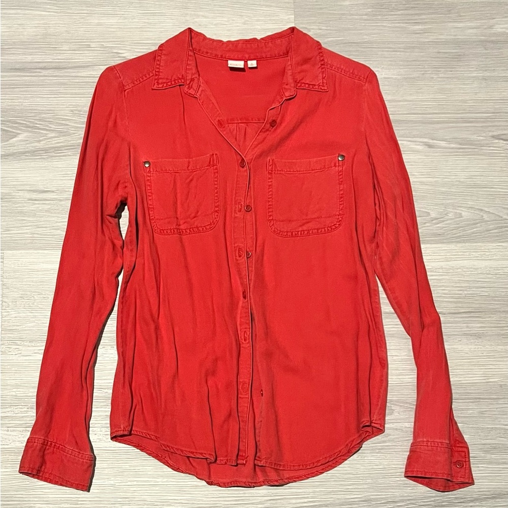 Red/orange button down- size S
